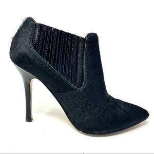 TOPSHOP Black Calf Hair Heeled Chelsea Boots Size 38/8